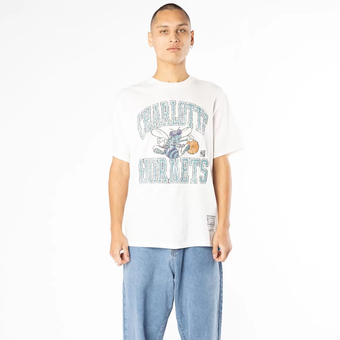 MITCHELL AND NESS Charlotte Hornets Vintage Ivy Arch Tee Unisex Outlet