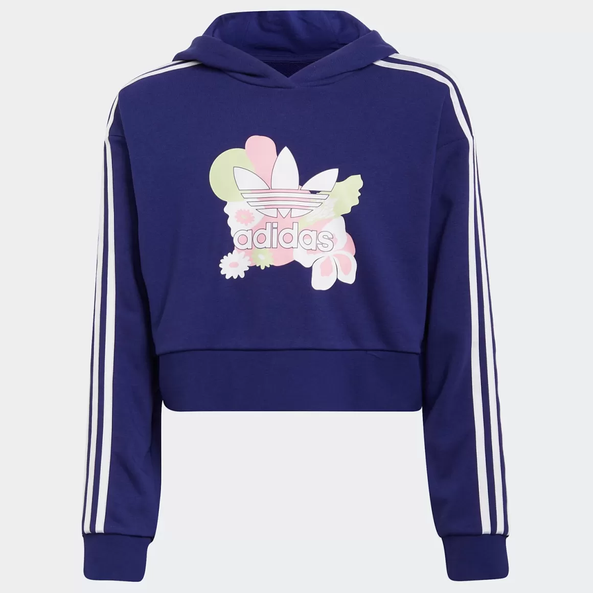 Adidas Originals Flower Print Crop Hoodie Youth Cheap
