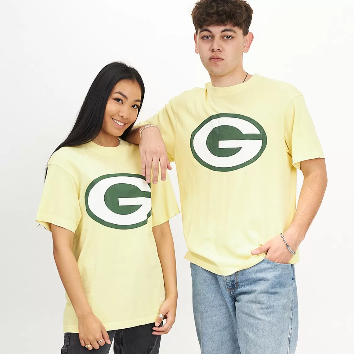 MITCHELL AND NESS Green Bay Packers Vintage Classic Big Logo Tee Unisex Cheap