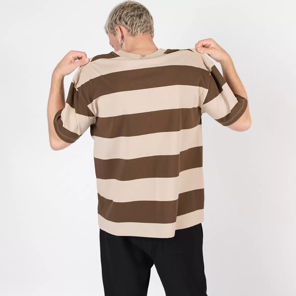 Champion Heritage Collegiate Stripe Cursive Script Tee New