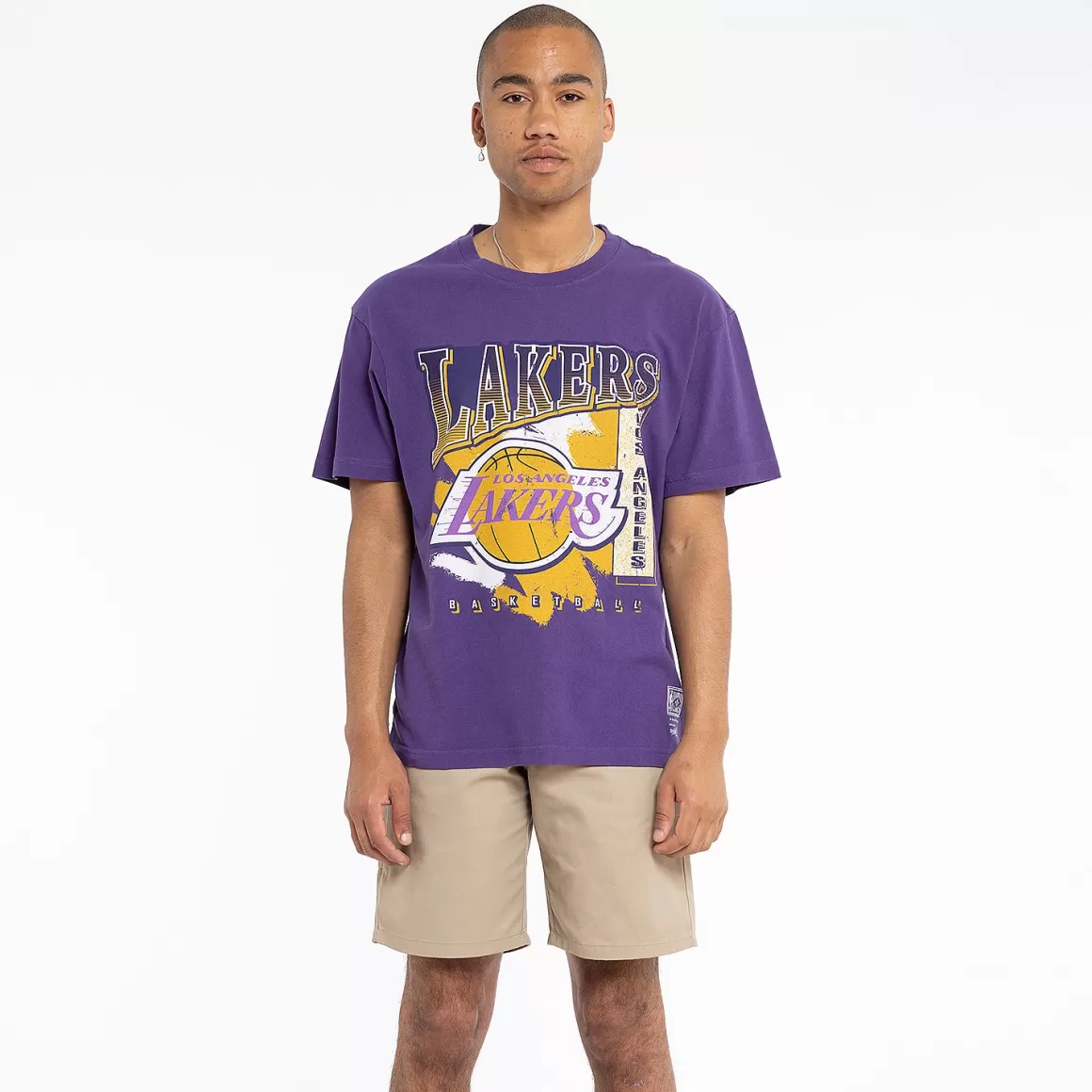 MITCHELL AND NESS Los Angeles Lakers Brush Off Tee Unisex Sale