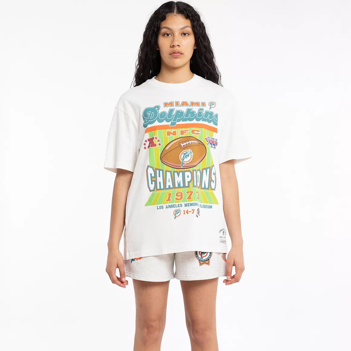 MITCHELL AND NESS Miami Dolphins Superbowl Champions Tee Unisex Cheap