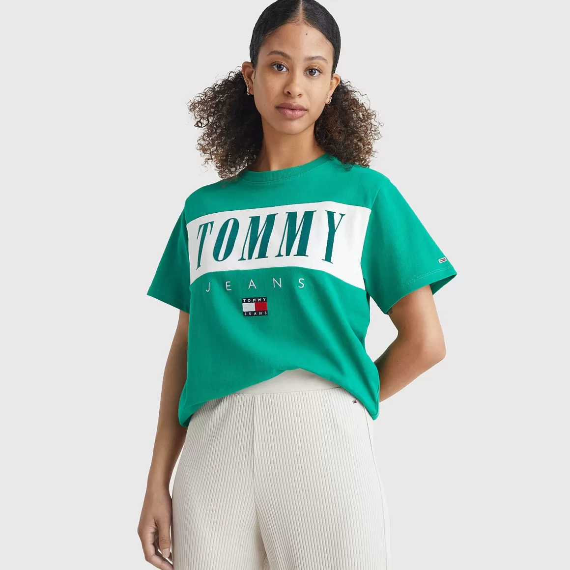 TOMMY HILFIGER Round Neck Colorblock T-Shirt Best Sale