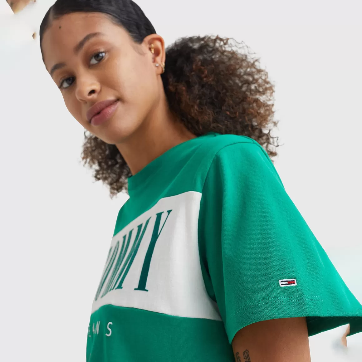 TOMMY HILFIGER Round Neck Colorblock T-Shirt Best Sale